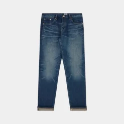 Edwin Slim Tapered Jeans Mid Blue Dark Used